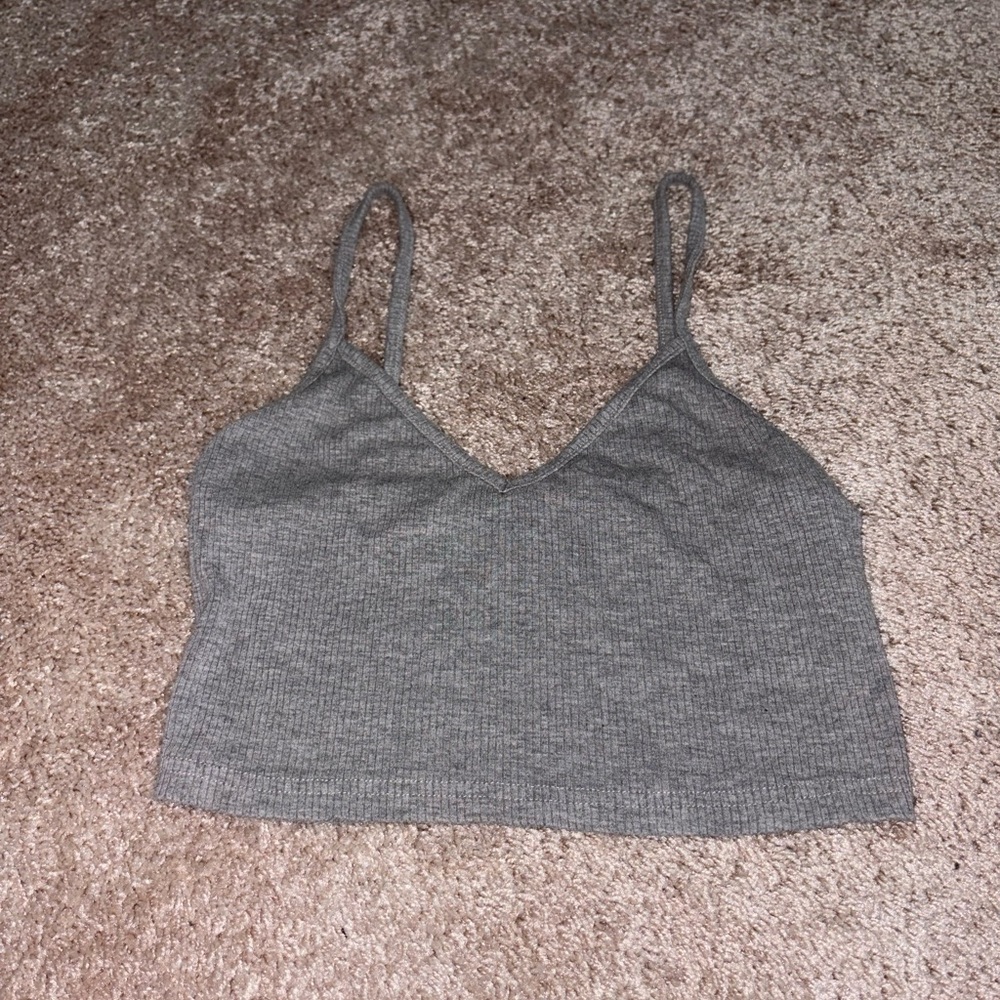 SHEIN Heather Gray Ribbed Tank